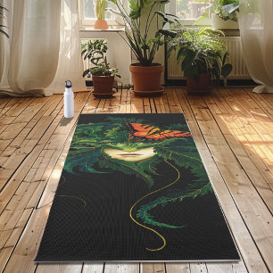 Enchanting Forest Dryad Woman Butterfly Fantasy Yoga Mat