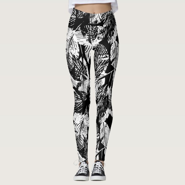 Enchanting Forest Foliage Seamless Pattern Leggings (Front)