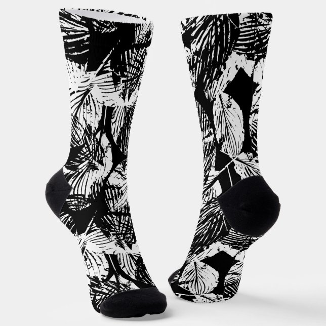 Enchanting Forest Foliage Seamless Pattern Socks (Angled)