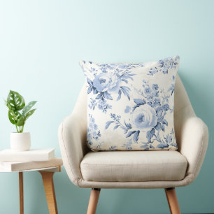 Enchanting French Blue Serenity Throw Pillow