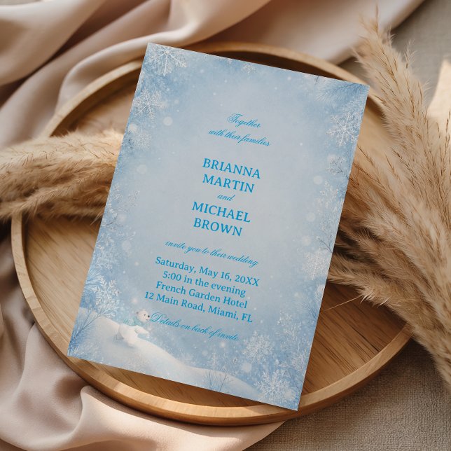 Enchanting Frosted Snowflake Winter Dreams Invitation (Creator Uploaded)
