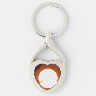Enchanting Full Moon Twisted Heart Keychain