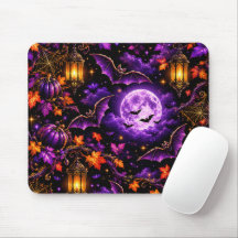 Enchanting Gothic Halloween Moonlit Night Pattern