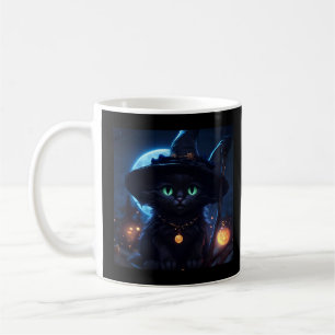Enchanting Halloween Kitten Witch Coffee Mug