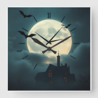 Enchanting Haunted Moon Clock | Luxury Gothic Art