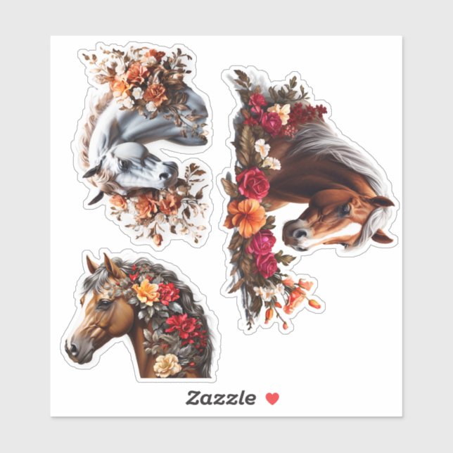 Enchanting Horses Vinyl Stickers Customize (Sheet)