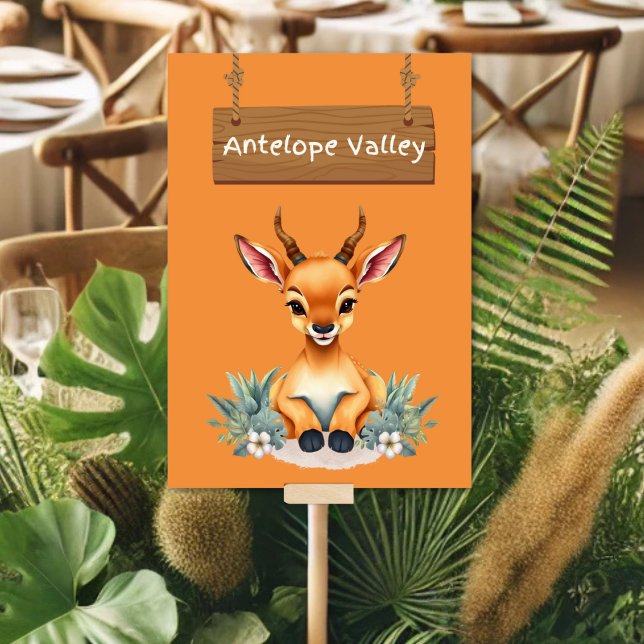  Enchanting Jungle Safari Antelope Table Sign Table Number (Creator Uploaded)