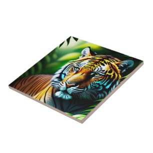 Enchanting Jungle Tiger - Fierce And Free Tile