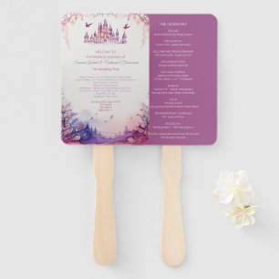 Enchanting Lavender Renaissance Wedding Program Hand Fan