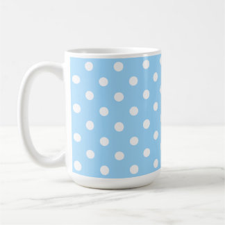 Enchanting Light Blue Color With White Polka Dots Coffee Mug