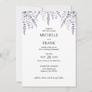 Enchanting Lilac Dreams: Boho Floral Wedding Invitation