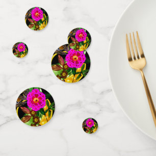 Enchanting Magenta & Gold Confetti