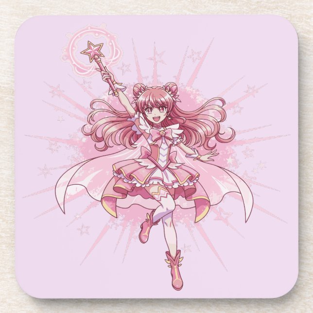 Enchanting Magical Girl Anime Transformation  Coaster (Front)