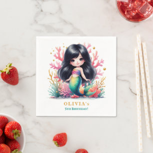 Enchanting Magical Mermaid Birthday Party Napkin