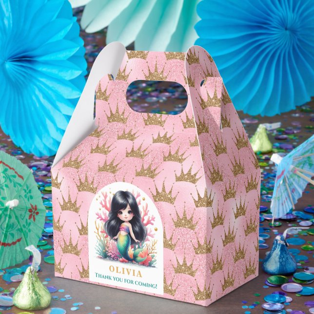 Enchanting Magical Mermaid Birthday Thank You Favor Box (Party)