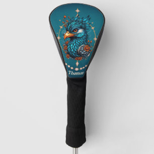 Enchanting majestic blue bird. golf head cover