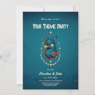 Enchanting majestic blue bird invitation