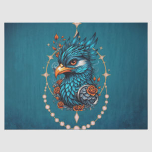 Enchanting majestic blue bird tissue paper