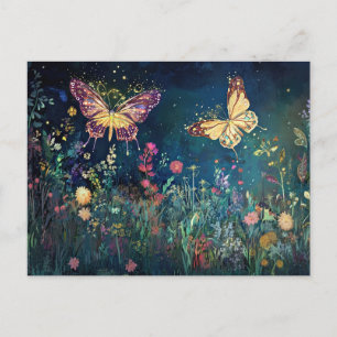 Enchanting meadow and butterflies Holiday Postcard