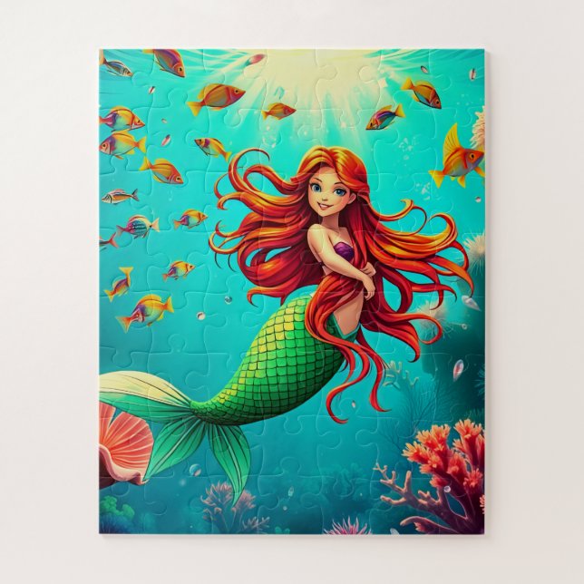 Enchanting mermaid children's jigsaw puzzle (Vertical)