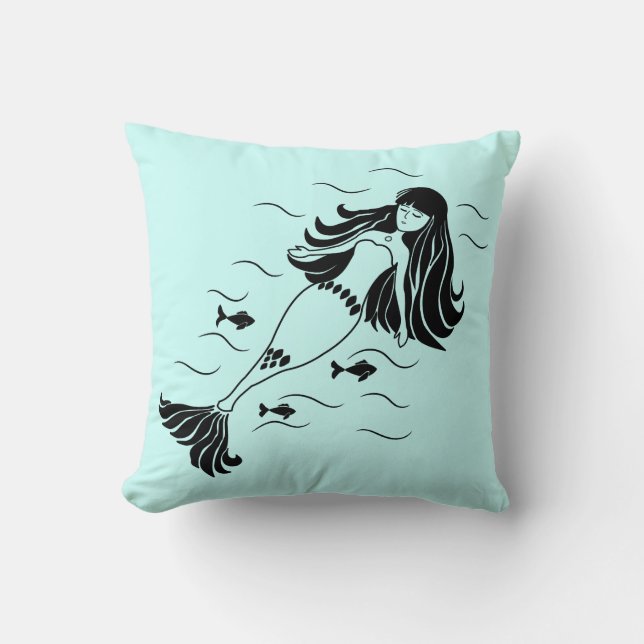 Enchanting Mermaid Throw Pillow (Front)