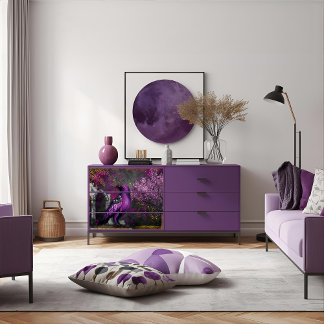 Enchanting Midnight Purple Crow Garden Decoupage Tissue Paper