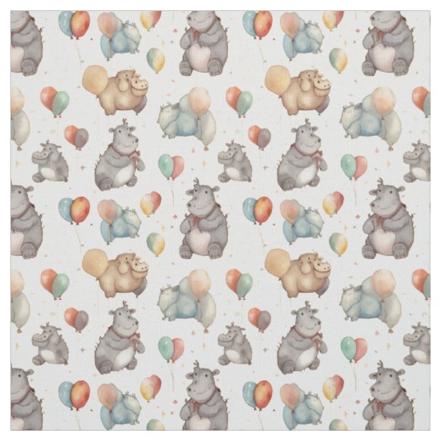 Enchanting Misfit: Whimsy Hippo Fabric (Swatch)