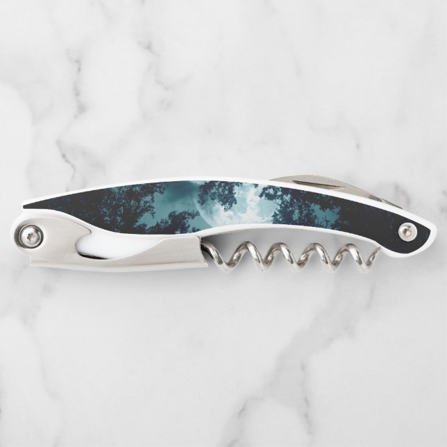 Enchanting Night Forest with Full Moon Corkscrew (Front)