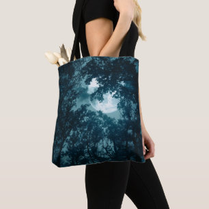 Enchanting Night Forest with Full Moon Tote Bag
