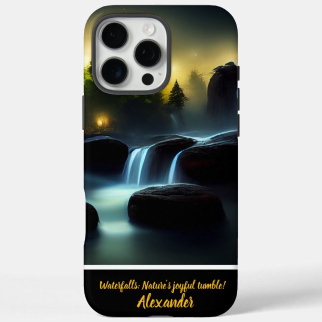 Enchanting night waterfalls with a personal touch Case-Mate iPhone case (Back)