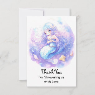 Enchanting Ocean Fantasy Mermaid Baby Shower Thank You Card
