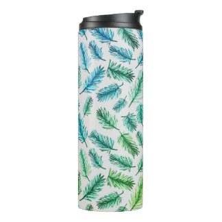 ENCHANTING PINE LEAF PATTERNS THERMAL TUMBLER
