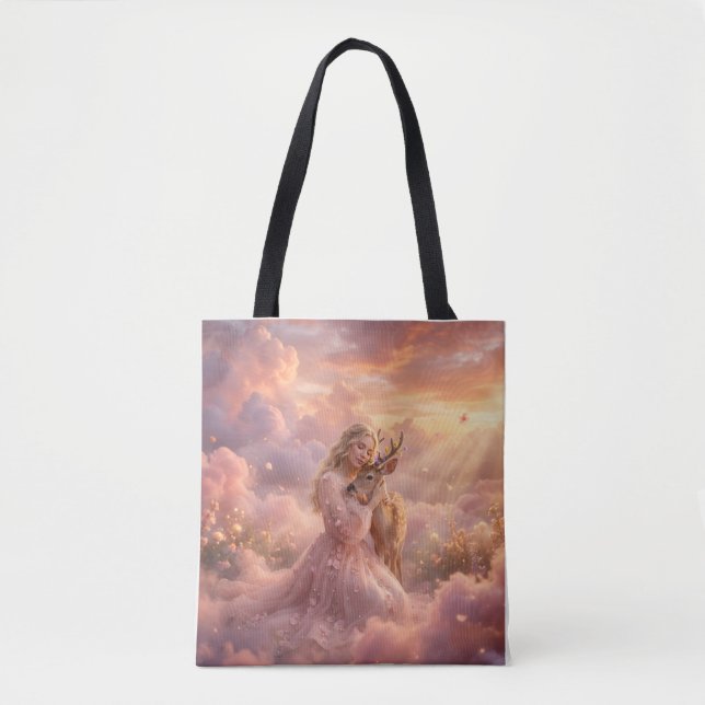 Enchanting Princess & Deer Tote Bag (Front)