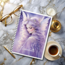 Enchanting Purple Glow Fairy Spiral Photo Notebook