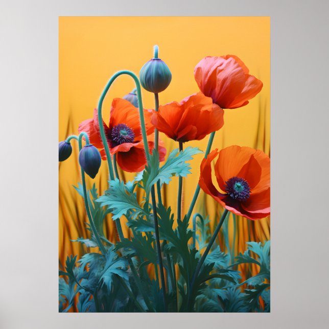 Enchanting Red poppies Poster (Front)
