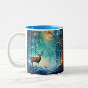 Enchanting Snowy Forest Artwork-82109 Two-Tone Coffee Mug