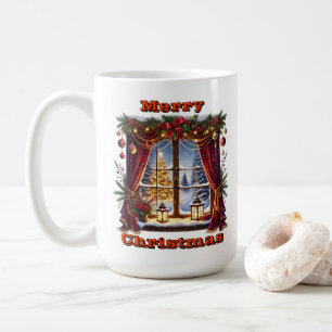 Enchanting Snowy Window Display Coffee Mug