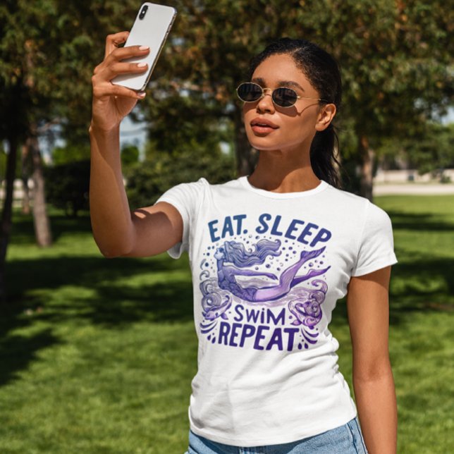 Enchanting Swimmer: Eat Sleep Swim Repeat T-Shirt (Creator Uploaded)