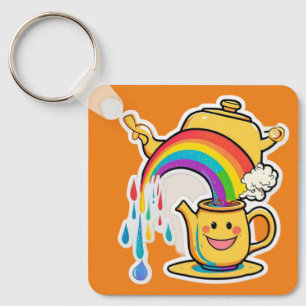 “Enchanting Teapot Rainbow Pour” Keychain