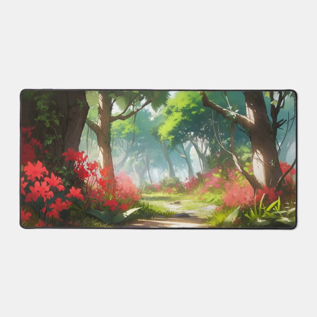 Enchanting Tropical Forest in Spring Desk Mat (Front)