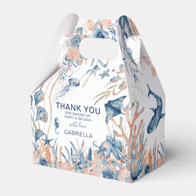 Enchanting Under-the-Sea Thank You Favour Favor Box (Front Side)