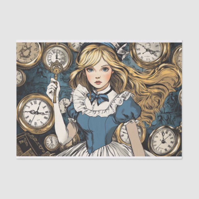  Enchanting Vintage Alice in Wonderland  Tissue Paper (Front)