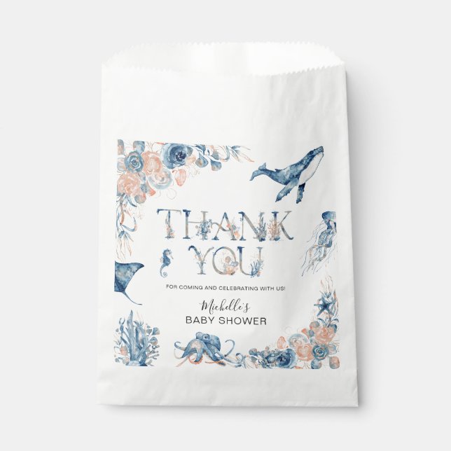 Enchanting Watercolor Under-the-Sea Baby Shower Favour Bag (Front)