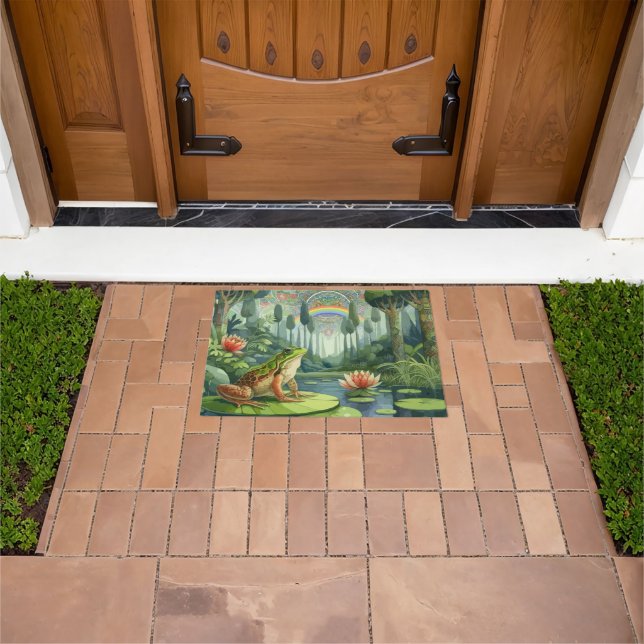 Enchanting William Morris Frog in a Forest  Doormat (Outdoor)