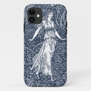 Enchanting William Morris–Style Woodland woman iPhone 11 Case