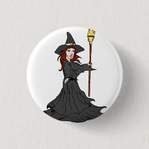 Enchanting Witch 1 Inch Round Button