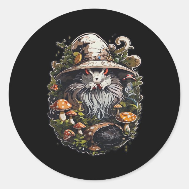 Enchanting Witch Whimsigoth & Mystical Art For Lap Classic Round Sticker (Front)