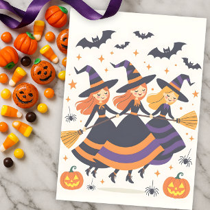 Enchanting Witches Flying Halloween Party Gift Tissue Paper