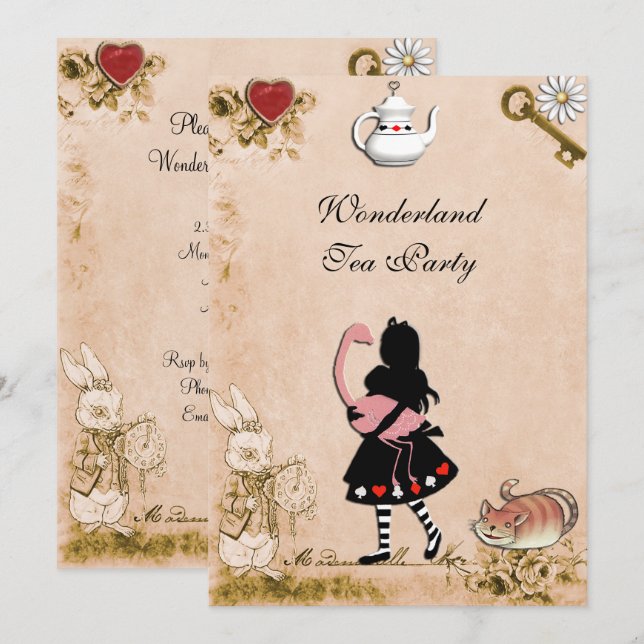 Enchanting Wonderland Tea Party Mother`s Day Invitation (Front/Back)