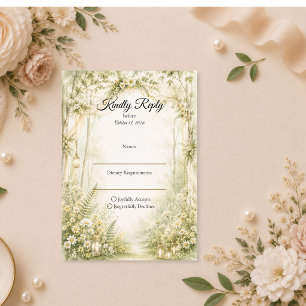 Enchanting Woodland Wedding RSVP Card